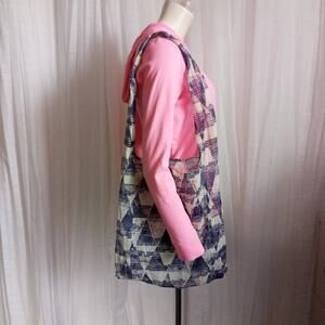 FREE PEOPLE Market Tote Festival Bag Light Weight Gauze Crossbody Blue White